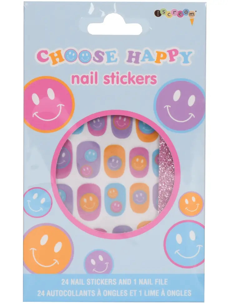 Happy Tie Dye Nail Stickers and File