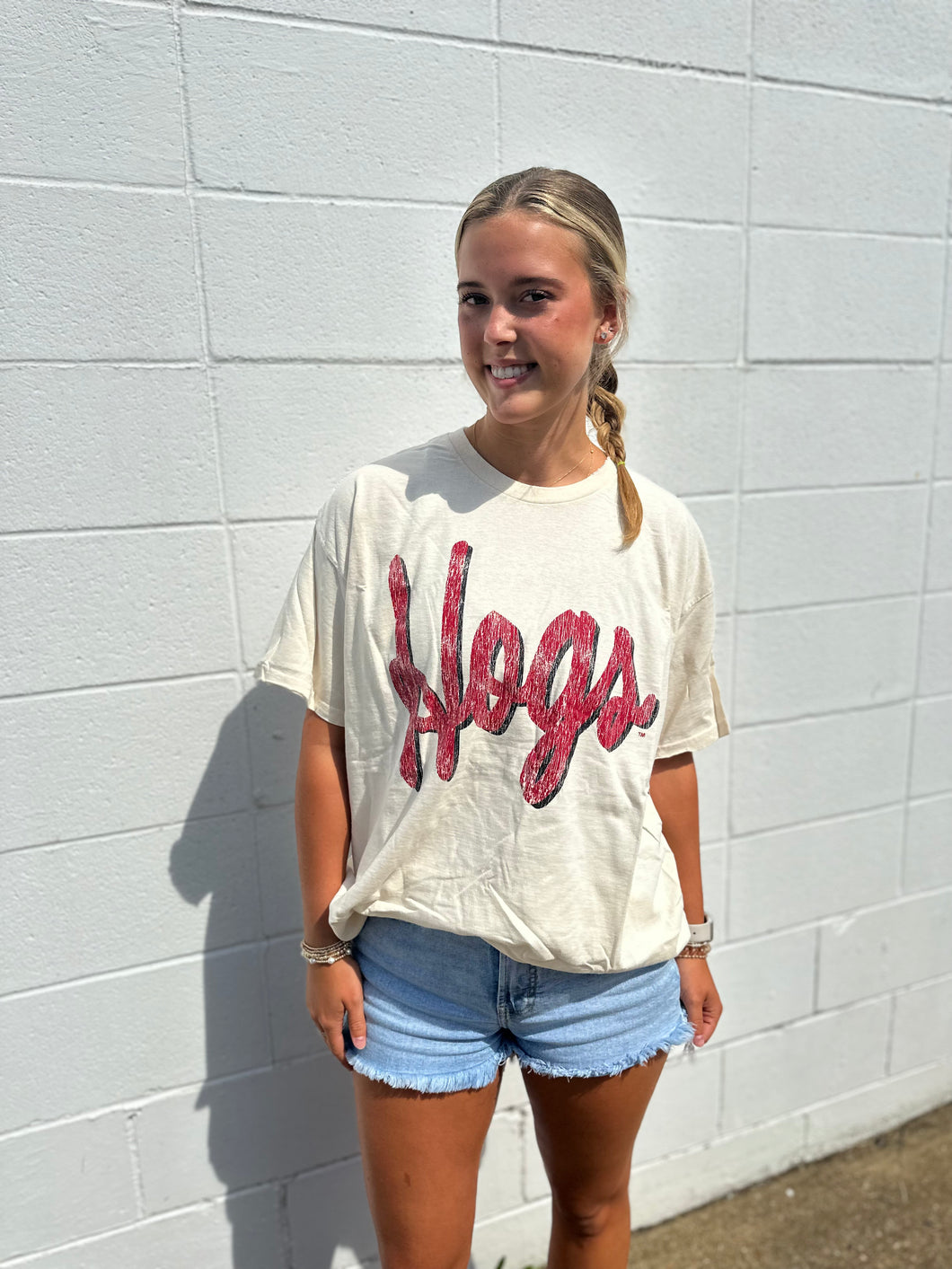 Hogs Tee in Barbie Font