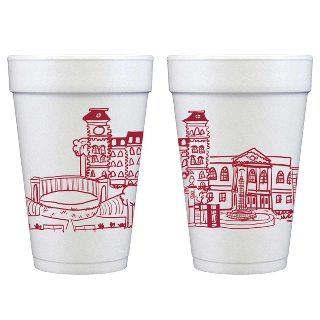Foam Cup 10 Pack {University of Arkansas Skyline}
