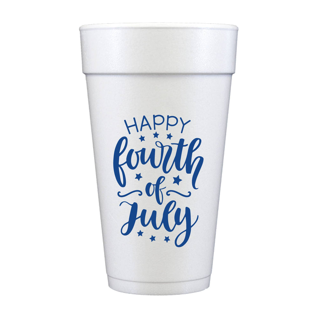 Happy Fourth Of July Blue Foam Cups