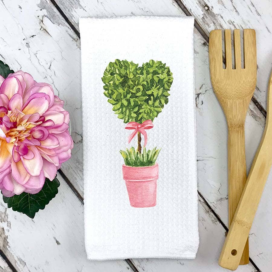 Heart Potted Tree Kitchen Towel