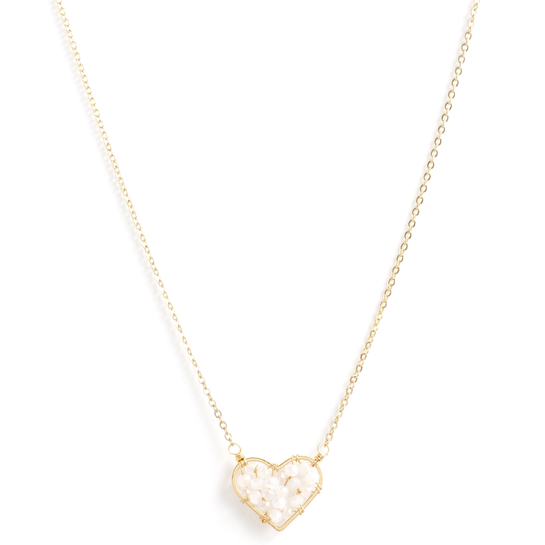 White Heart Necklace