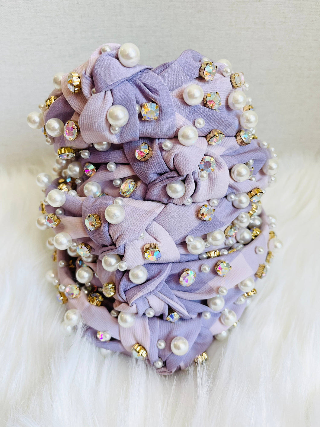 Pink and Purple Gingham Headband