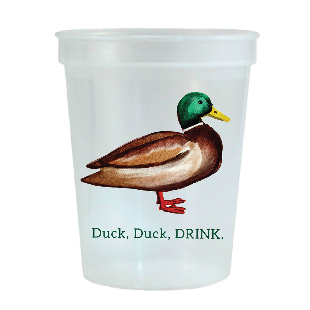 Duck Duck Drink Watercolor Mallard Stadium Cups - Set of 6