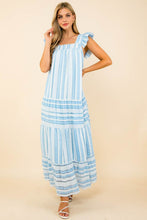 Load image into Gallery viewer, THML Striped Tiered Maxi Dress

