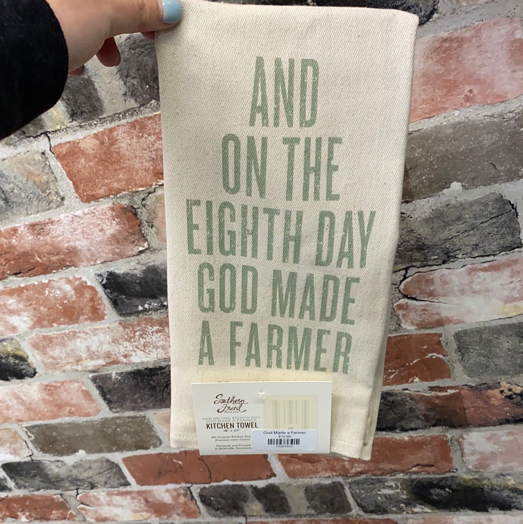 God Made a Farmer Tea Towel